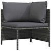 vidaXL Canap&eacute; d'angle sectionnel avec coussins Gris R&eacute;sine tress&eacute;e