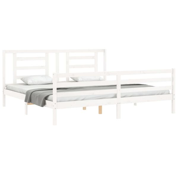 vidaXL Cadre de lit sans matelas blanc 200x200 cm bois massif