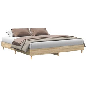 vidaXL Cadre de lit sans matelas ch&ecirc;ne sonoma 200x200 cm