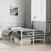 vidaXL Cadre de lit m&eacute;tal sans matelas et pied de lit blanc 120x190 cm