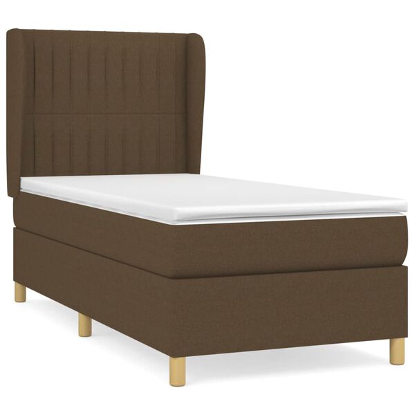 vidaXL Sommier &agrave; lattes de lit avec matelas Marron fonc&eacute; 80x200 cm