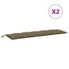 vidaXL Coussins de banc de jardin lot de 2 taupe m&eacute;lang&eacute; tissu