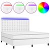 vidaXL Sommier &agrave; lattes de lit avec matelas et LED Blanc 160x200 cm
