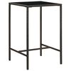 vidaXL Table de bar de jardin Marron 70x70x110 cm R&eacute;sine tress&eacute;e verre