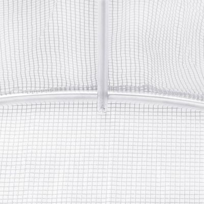 vidaXL Serre avec cadre en acier blanc 16 m² 8x2x2 m