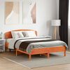 vidaXL T&ecirc;te de lit cire marron 135 cm bois massif de pin