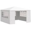 vidaXL Tente de r&eacute;ception avec parois lat&eacute;rales 4x4 m Blanc 90 g/m&sup2;