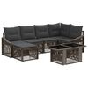 vidaXL Ensemble de canap&eacute; de jardin 7 pc Gris et Gris fonc&eacute; polyrotin