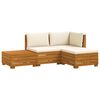 vidaXL 4 pc Ensemble de canap&eacute;s d'ext&eacute;rieur Bois d'Acacia Massif