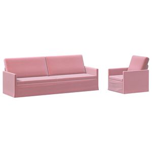 vidaXL Ensemble de Canap&eacute;s 2 pcs Rose Velours (V)