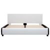 vidaXL Cadre de lit avec tiroirs Blanc Similicuir 140 x 200 cm