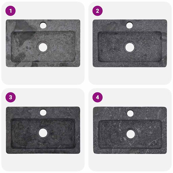 vidaXL Lavabo mural gris 38x24x6,5 cm marbre