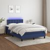 vidaXL Sommier &agrave; lattes de lit matelas et LED bleu 120x190 cm tissu