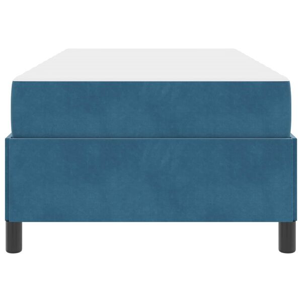 vidaXL Cadre de lit avec matelas Bleu fonc&eacute; 90 x 190 cm tissu