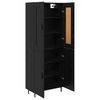 vidaXL Haut Armoire 2 pcs Ch&ecirc;ne noir Bois Agglom&eacute;r&eacute; et Verre
