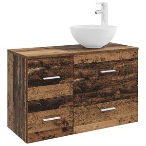 vidaXL Ensemble de mobilier de salle de bain 2 pcs Bois ancien