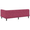 vidaXL Cadre de lit d'angle avec matelas Bordeaux 90 x 200 cm Velours
