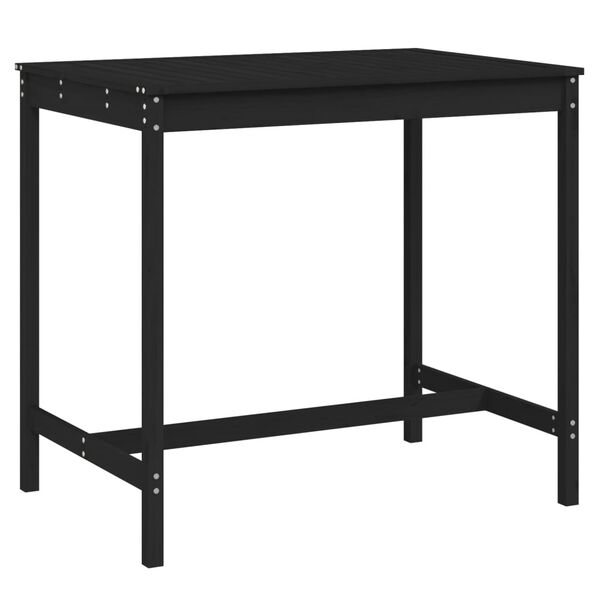 vidaXL Table de jardin noir 121x82,5x110 cm bois massif de pin