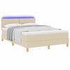 vidaXL Lit &agrave; ressort LED avec matelas Cr&egrave;me 140 x 200 cm tissu
