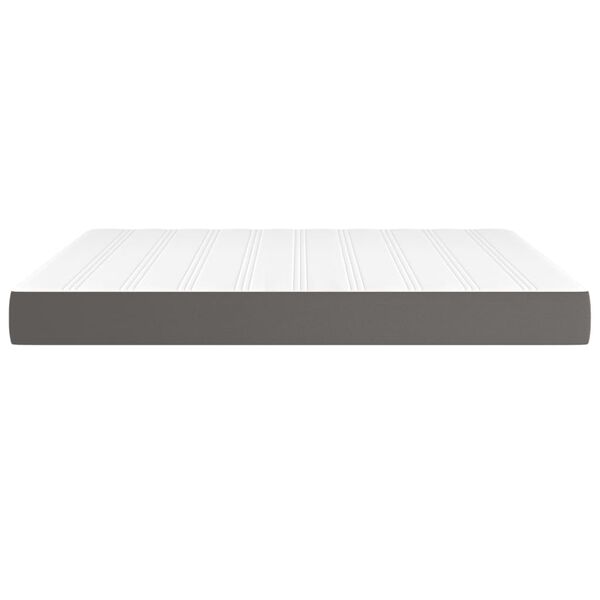 vidaXL Matelas de lit à ressorts ensachés Gris 160x200x20cm Similicuir
