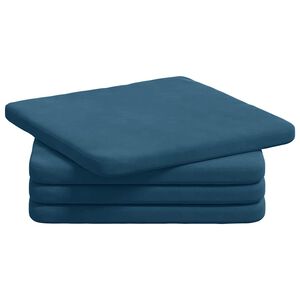 vidaXL Coussins de si&egrave;ge 4 pc Velours Bleu 40 x 40 x 3 cm