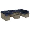 vidaXL Ensemble de canap&eacute; de jardin 11 pc Gris Poly Rattan