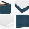 vidaXL Cadre de lit ottoman avec matelas bleu fonc&eacute; 90x190 cm velours