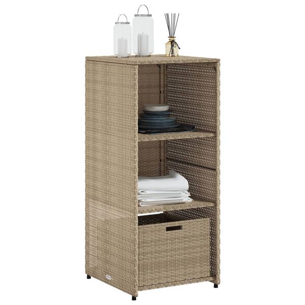 vidaXL Armoire de rangement de jardin beige 50x55x115cm résine tressée