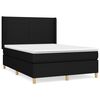 vidaXL Sommier &agrave; lattes de lit avec matelas Noir 140x190 cm Tissu