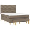 vidaXL Sommier &agrave; lattes de lit avec matelas Taupe 140x190 cm Tissu