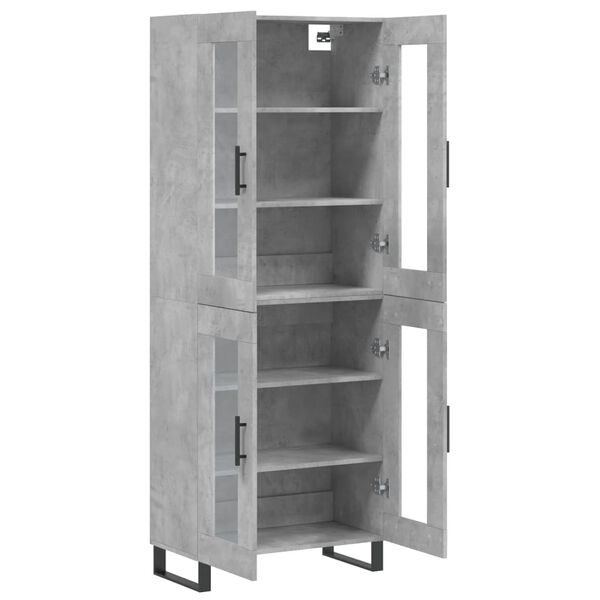 vidaXL Buffet haut Gris b&eacute;ton 69,5x34x180 cm Bois d'ing&eacute;nierie