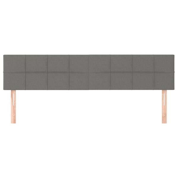 vidaXL T&ecirc;tes de lit Gris fonc&eacute; 180x5x78/88 cm Tissu