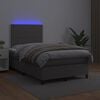 vidaXL Sommier &agrave; lattes de lit avec matelas et LED Gris 120x200 cm
