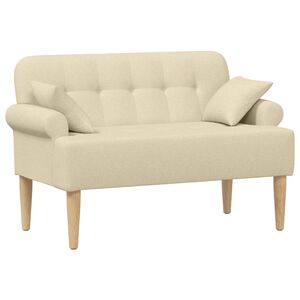 vidaXL Canap&eacute; love seat avec capitonnage en boutons Cr&egrave;me Tissu