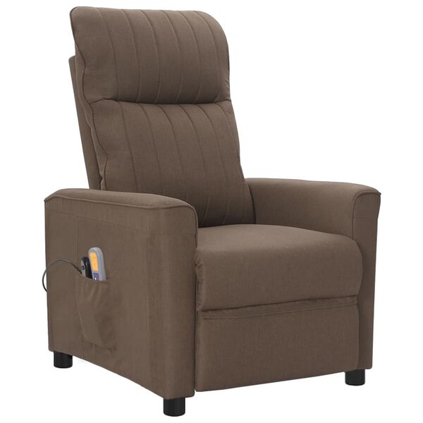 vidaXL Fauteuil &eacute;lectrique de massage Taupe Tissu