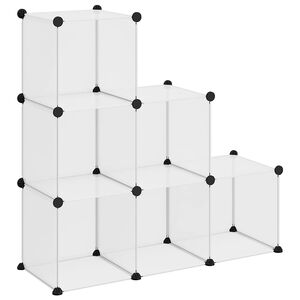vidaXL Cubes de rangement 6 pcs Transparent PP