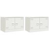 vidaXL Meubles TV 2 pcs blanc 67x39x44 cm acier