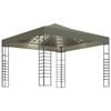 vidaXL Chapiteau avec guirlande lumineuse &agrave; LED 3x3 m Taupe