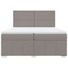 vidaXL Sommier &agrave; lattes de lit avec matelas Taupe 200x200 cm Tissu
