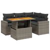 vidaXL Salon de jardin 5 pcs avec coussins gris r&eacute;sine tress&eacute;e
