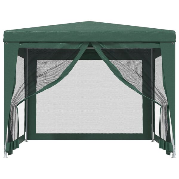 vidaXL Tente de fête avec 4 parois latérales en maille Vert 3x3 m PEHD