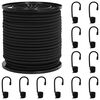 vidaXL Cords &eacute;lastiques avec crochets 6 mm Noir PP et caoutchouc