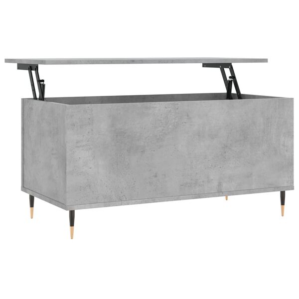 vidaXL Table basse Gris b&eacute;ton 90x44,5x45 cm Bois d'ing&eacute;nierie