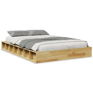 vidaXL Cadre de lit sans matelas 120x190 cm bois massif de ch&ecirc;ne