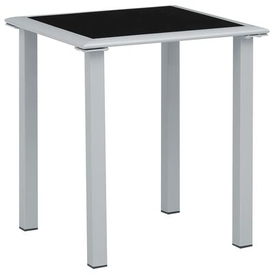 vidaXL Chaises longues 2 pcs avec table Aluminium Noir