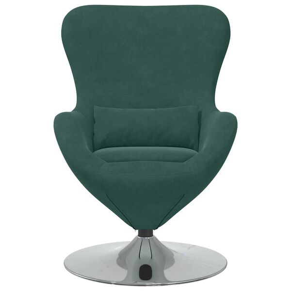vidaXL Fauteuil &oelig;uf Vert fonc&eacute; 63 x 73 x 90 cm Velours