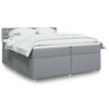 vidaXL Sommier &agrave; lattes de lit avec matelas Gris clair 200x200cm Tissu