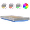 vidaXL Cadre de lit et lumi&egrave;res LED sans matelas sonoma gris 100x200cm