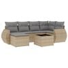 vidaXL Salon de jardin avec coussins 7 pcs beige r&eacute;sine tress&eacute;e