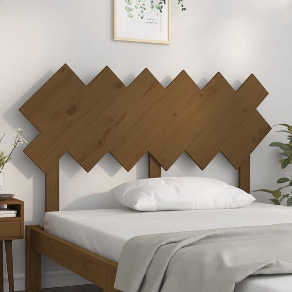 vidaXL T&ecirc;te de lit Marron miel 132x3x81 cm Bois massif de pin